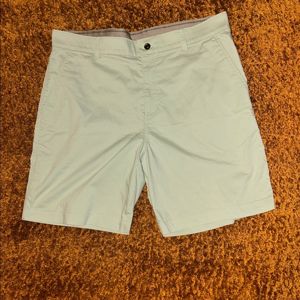 Nike Gray and Green Flat Front Shorts for Versatile Style